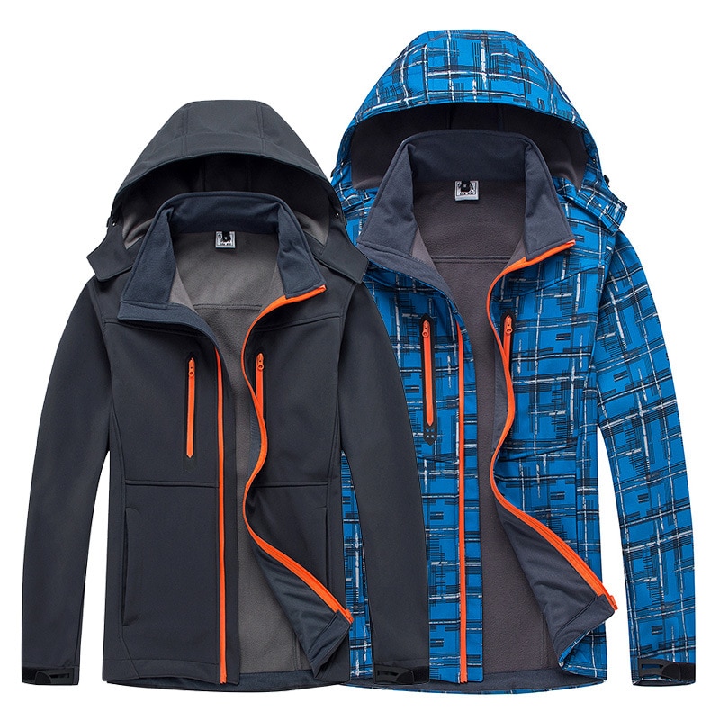 신제품 남성 카모 하이킹 소프트셸 재킷, 야외 방수 통기성 스포츠 낚시 등산 윈드브레이커 코트 가을 겨울